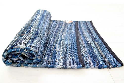Denim rag rug - rug, runner