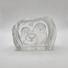 Paperweight - A Capredoni - Three Owls - Signed - 9cm Tall