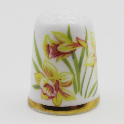 Caverswall thimble daffodils - caverswall, thimble,