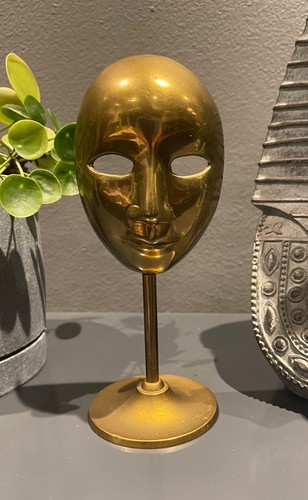 Vintage brass theatre mask - brass,