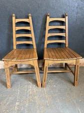 Oak Dining Chairs Pair Of Arts