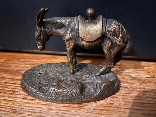 Vintage dark brass donkey - dark,