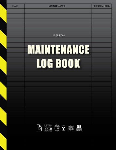 Maintenance log book large - log,