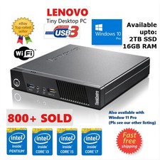 Lenovo i7 2TB HDD SSD 16GB RAM M93 M73 UltraSmall Tiny PC Win10 WiFi Desktop*VAT