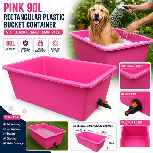 Pink dog washing - bath, tough