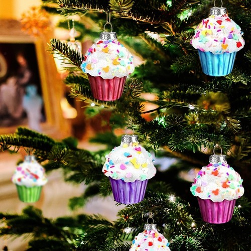 Cupcake christmas ornaments - cupcake,