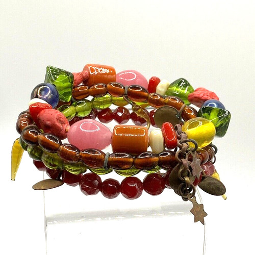 Glass bead bracelet - , stretchy