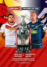 RUGBY LEAGUE CHALLENGE CUP FINAL PROGRAMME 2018 Warrington Wolves v Catalan MC