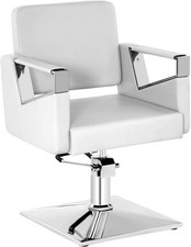 Salon Chair Barber Chair Hairdressing Styling Armrests White * SEE DESCRIPTION* 
