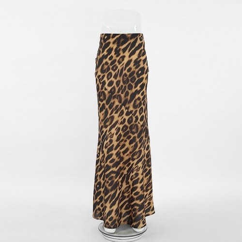 Leopard print satin - leopard, maxi