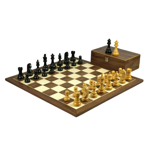 Walnut chess set inch - walnut,