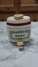 Royal Victoria Pottery Wade of England Port Barrel Decanter Vintage Bar Ware Pub