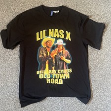 lil nas x billy ray cyrus old town road rap tee shirt small 