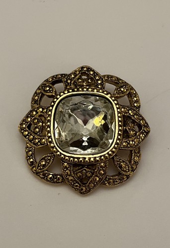 Vintage gold tone marcasite - gold,