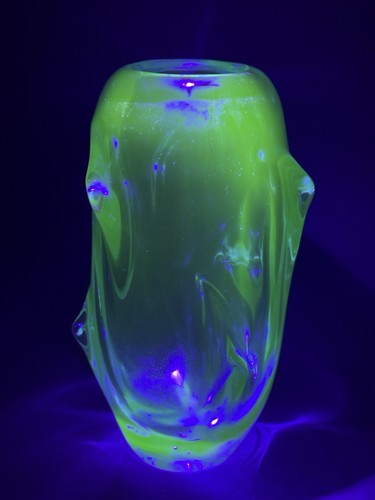 Blue uranium glass abstract - uranium,