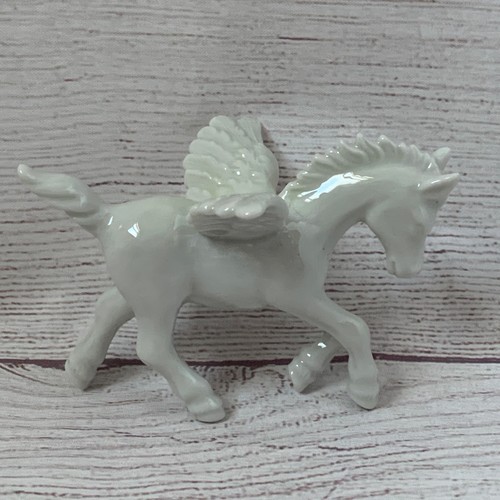 Vintage white ceramic pegasus - ceramic,