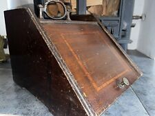 Edwardian Mahogany Inlaid Coal Scuttle Wooden Fireplace Open Fire Antique
