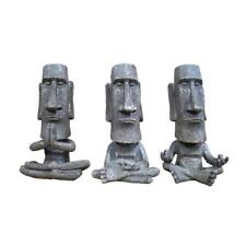 Easter Island Head Ornament Statue Room Home Decor Desktop Ornaments Grey Resin