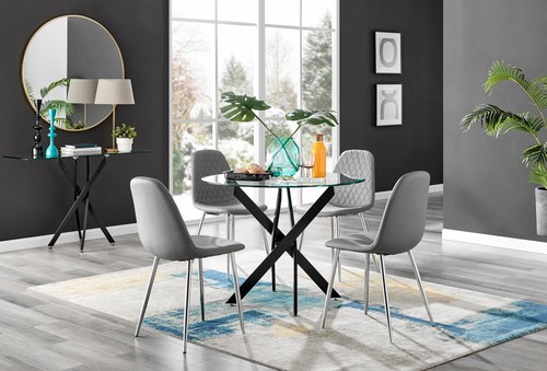 Novara 100cm round glass - round,