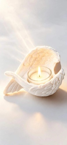 White angel wings - , tealight