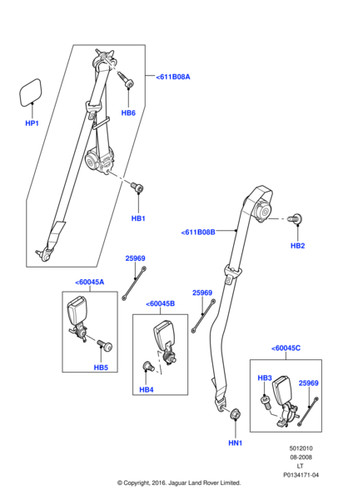 Land rover seat belt - rover,