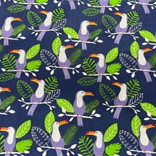 Polycotton fabric toucan birds - fabric,