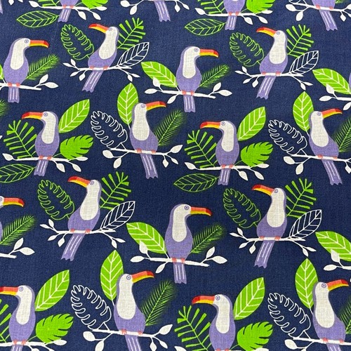 Polycotton fabric toucan birds - polycotton,