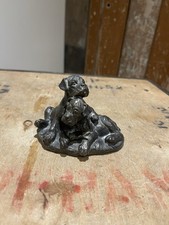 Vintage Cold Cast Bronze Sculpture Of Two Boxer Puppies Decorative Home Decor