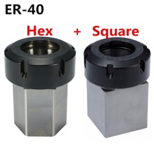 ER40 Hex + Square Collet Block
