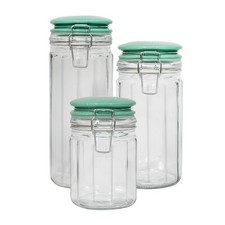 Set of Glass Storage Fluted