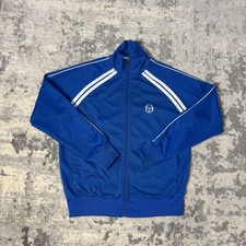 Sergio Tacchini VTG Blue, White Tracksuit Top Track Jacket Mens XL