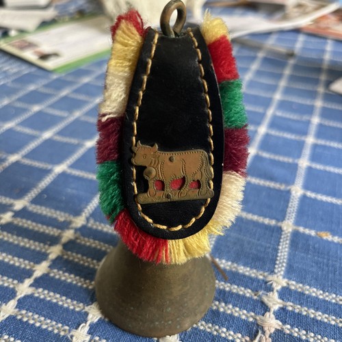 Brass coloured souvenir cow - brass, souvenir,