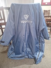 Equidry Women's Oversized Equestrian Fleece Riding Coat Medium Blue
