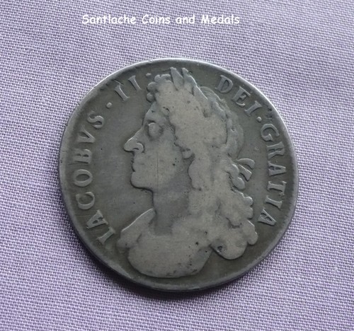 1687 king james silver half - 1687,