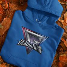 Gladiators Front Logo Pullover Hoodie - 90's TV Show Sports Themed Present Gift