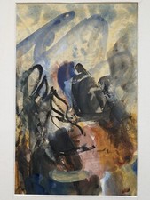 Abstract expressionist Original oil&watercolour painting Robert Sadler 1909–2001