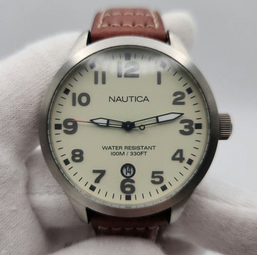 Nautica mens silver tone case - silver,