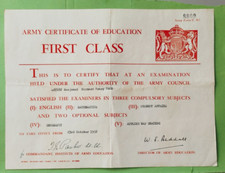 Army Certificate Of Education No 8809.Sergeant Richard Henry Cane 1952