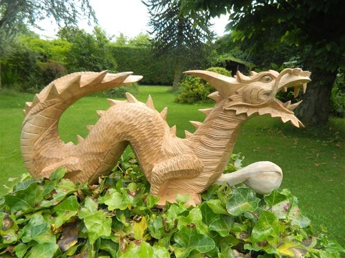 Wooden dragon carving - dragon,
