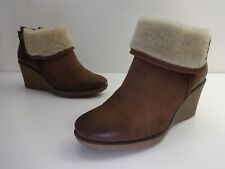 Womens Boots Size 7 UK Celtic Sheepskin Brown Leather Wedges Ladies Footwear