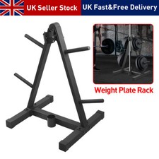 Olympic Weight Plate Tree Rack Stand Storage for 1" Discs Holder Home Gym