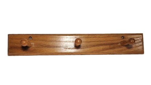 Vintage solid oak - wood, hook
