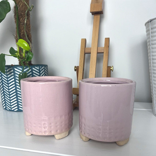 Set pink glazed ceramic - 2,