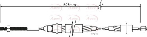 Apec rear left brake cable - left, for