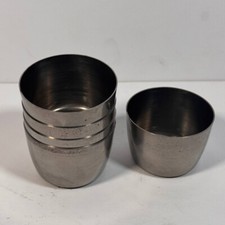 5 x Vintage Small Pewter Cup 70ml, Free UK P&P