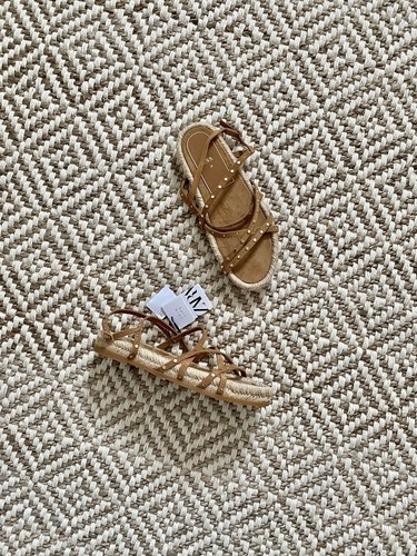 Zara sand beige studded - beige, suede