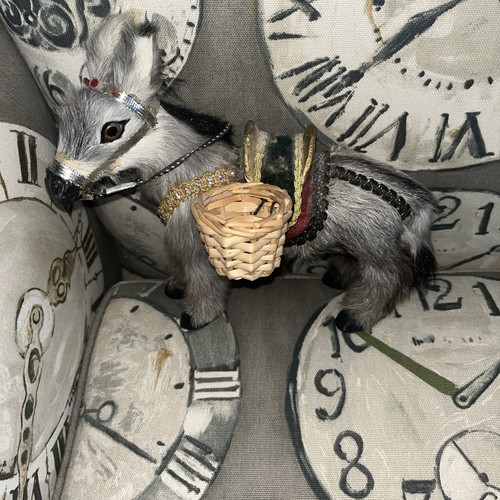 Vintage grey donkey ornament - grey,