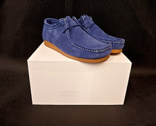 Moshulu Wallabee Style Laceup Suede Blue Shoes UK 6.5 Eu 39 (GtY)
