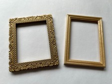 1:12 Scale Ornate Gold Metal/Pine Wood Picture Frame Dolls House Miniature