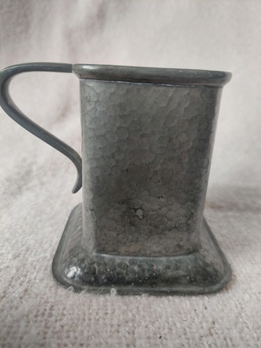 Vintage hammered pewter square - vintage,
